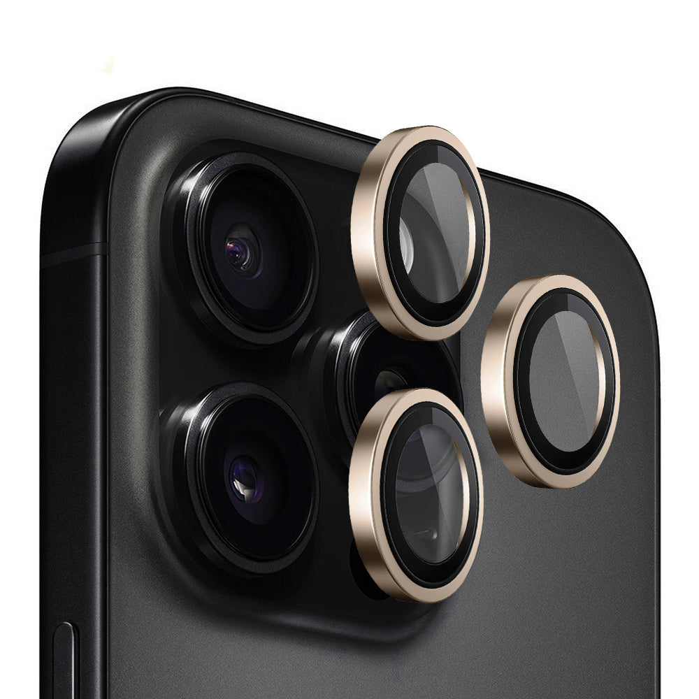 Pellicola protettiva per fotocamera posteriore Blueo Metal Frame per Apple iPhone 16 Pro Max / 16 Pro, vetro temperato, bronzo