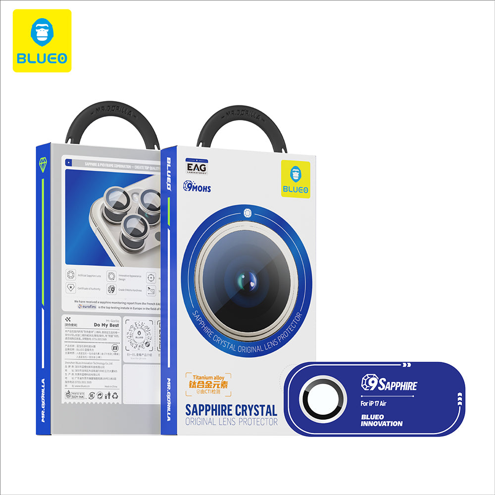 Pellicola Protettiva Posteriore Blueo Sapphire Crystal per Apple iPhone 17 Air, Vetro Temperato, Argento