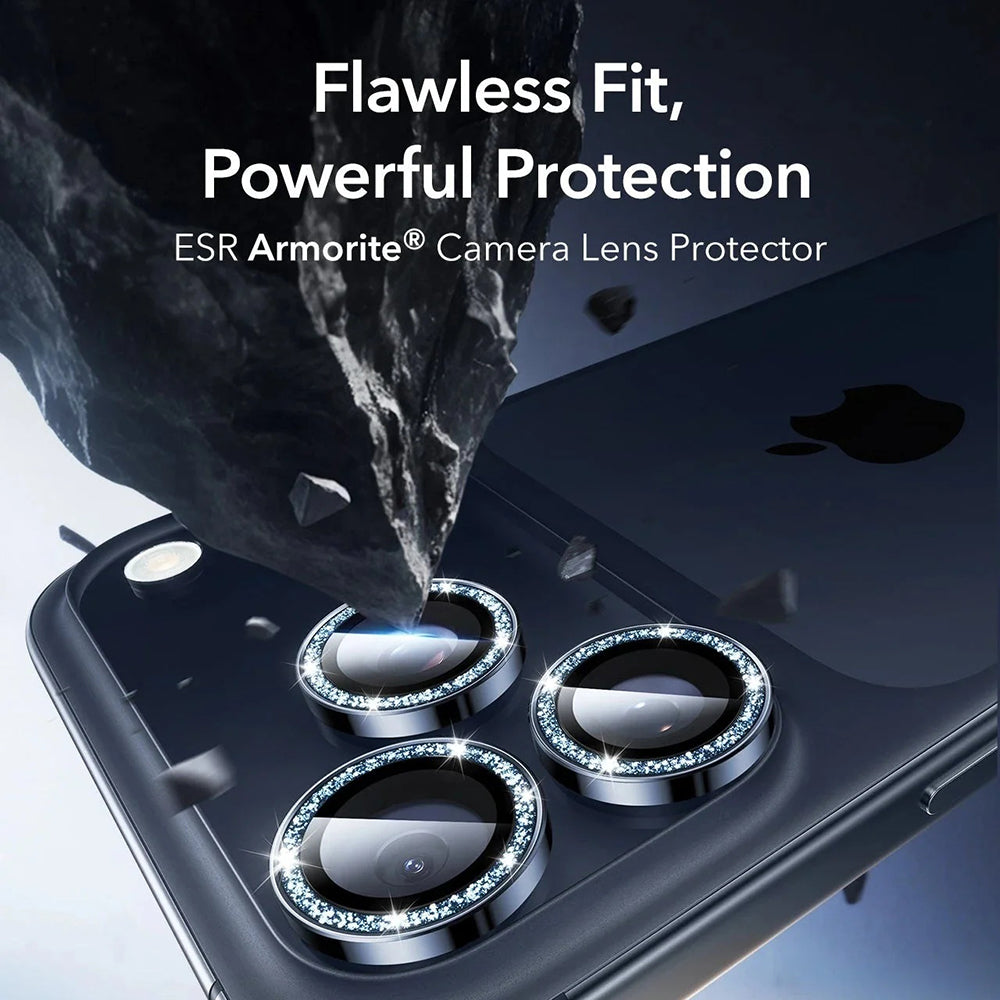 Pellicola Protettiva Posteriore ESR Glitter Diamond Armorite per Apple iPhone 17 Pro Max / 17 Pro, Vetro Temperato, Blu Scuro