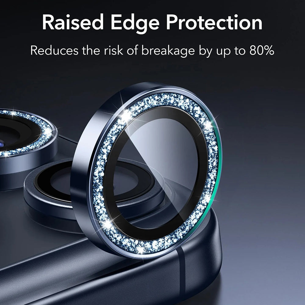 Pellicola Protettiva Posteriore ESR Glitter Diamond Armorite per Apple iPhone 17 Pro Max / 17 Pro, Vetro Temperato, Blu Scuro