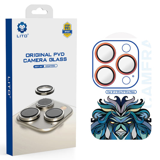 Pellicola Protettiva Posteriore Lito Titanium AR per Apple iPhone 17 Pro Max / 17 Pro, Vetro Temperato, Arancione