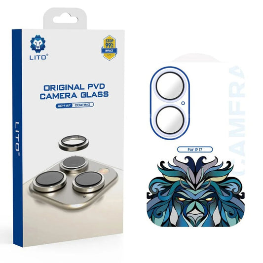 Pellicola Protettiva Posteriore Lito Titanium AR per Apple iPhone 17, Vetro Temperato, Blu