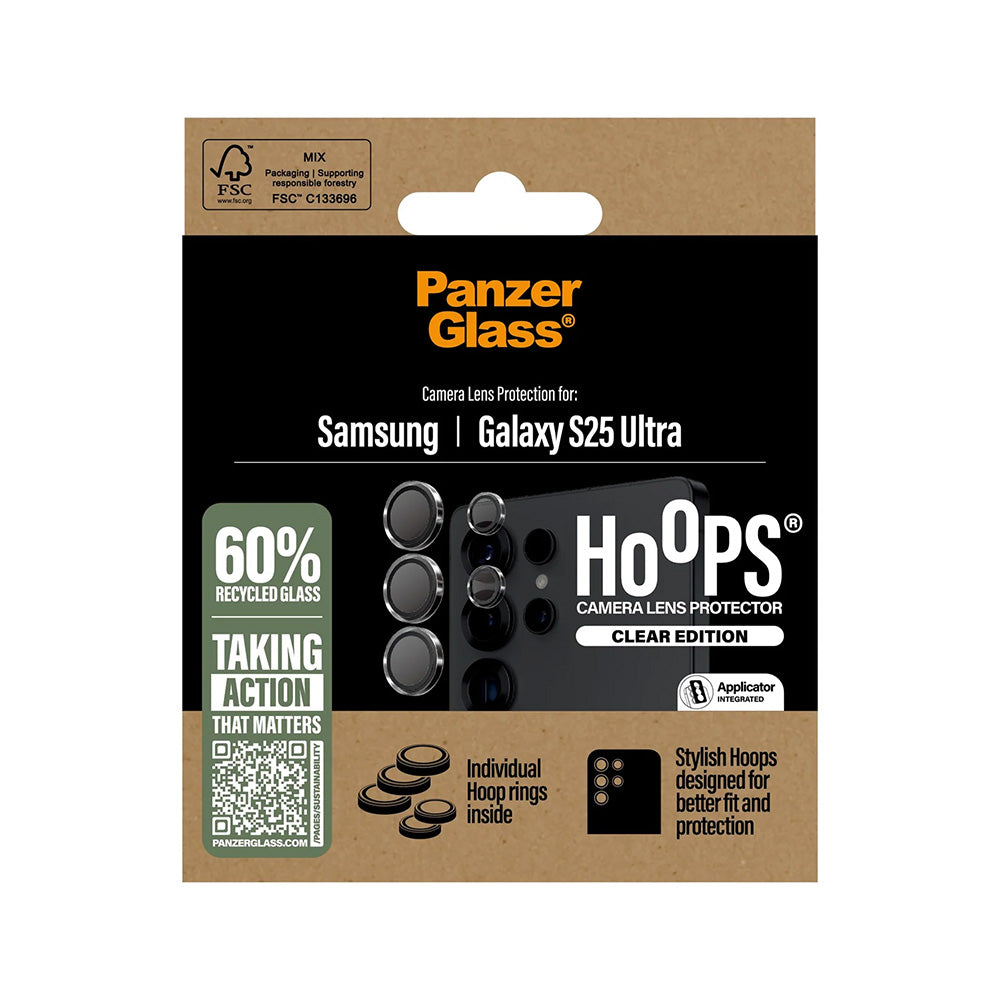 Pellicola Protettiva Posteriore PanzerGlass Hoops per Samsung Galaxy S25 Ultra S938, Vetro Temperato, Trasparente