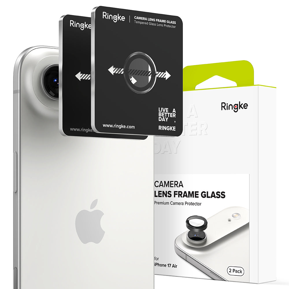 Pellicola Protettiva Posteriore Ringke per Apple iPhone 17 Air, Vetro Temperato, Nero