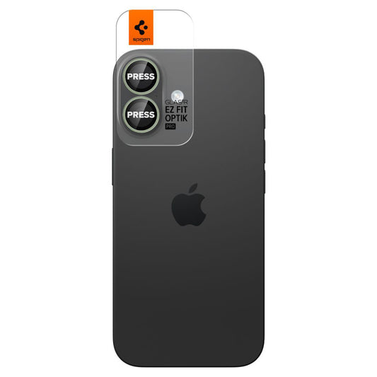 Pellicola Protettiva Posteriore Spigen GlastR EZ FIT Optik Pro per Apple iPhone 17 / 16 Plus / 16, Vetro Temperato, Set 2 pezzi, Verde AGL10128