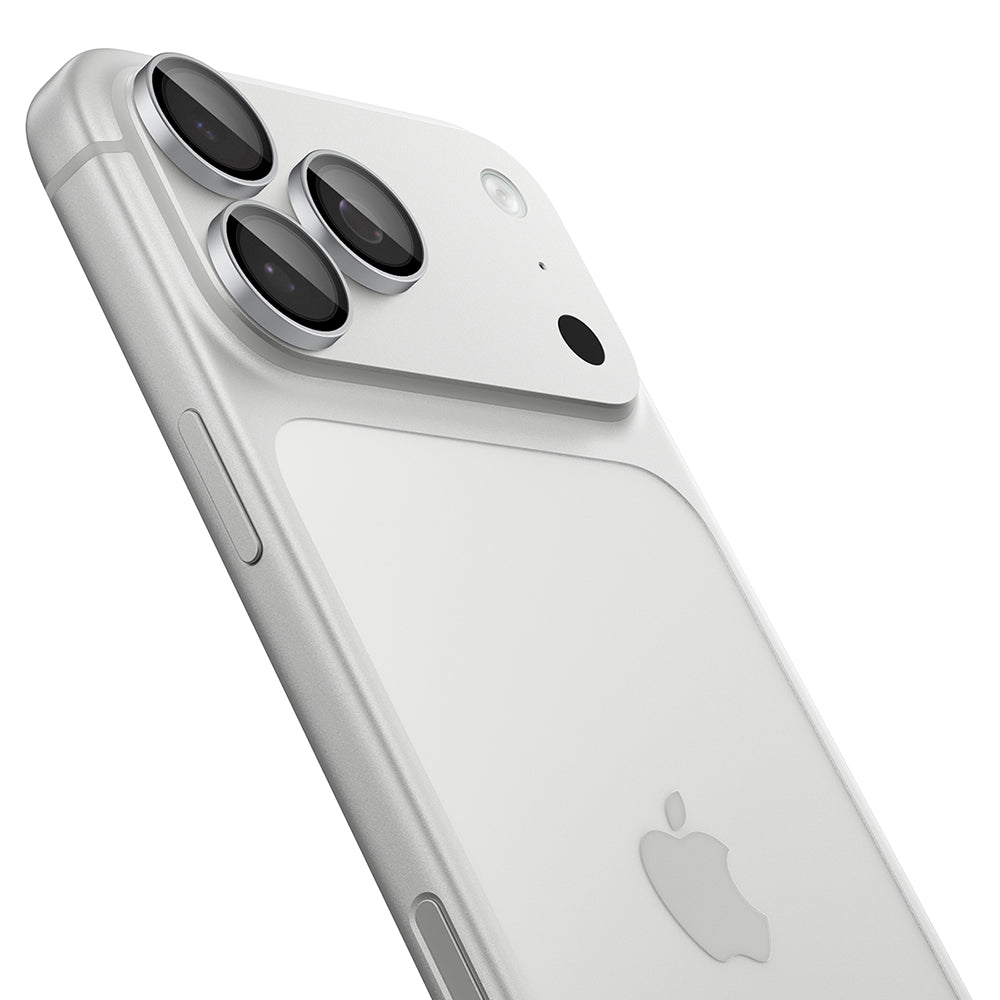 Pellicola protettiva per fotocamera posteriore Spigen GlastR EZ FIT Optik Pro per Apple iPhone 18 Pro / 18 Pro Max, vetro temperato, set da 2 pezzi, argento