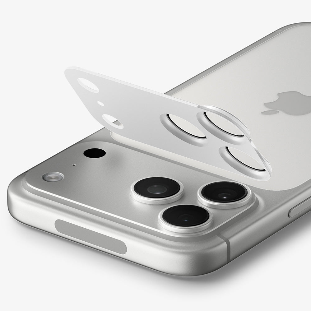 Pellicola protettiva per fotocamera posteriore Spigen GlastR EZ FIT Optik Pro XL per Apple iPhone 18 Pro, Vetro temperato, Argento AGL12038