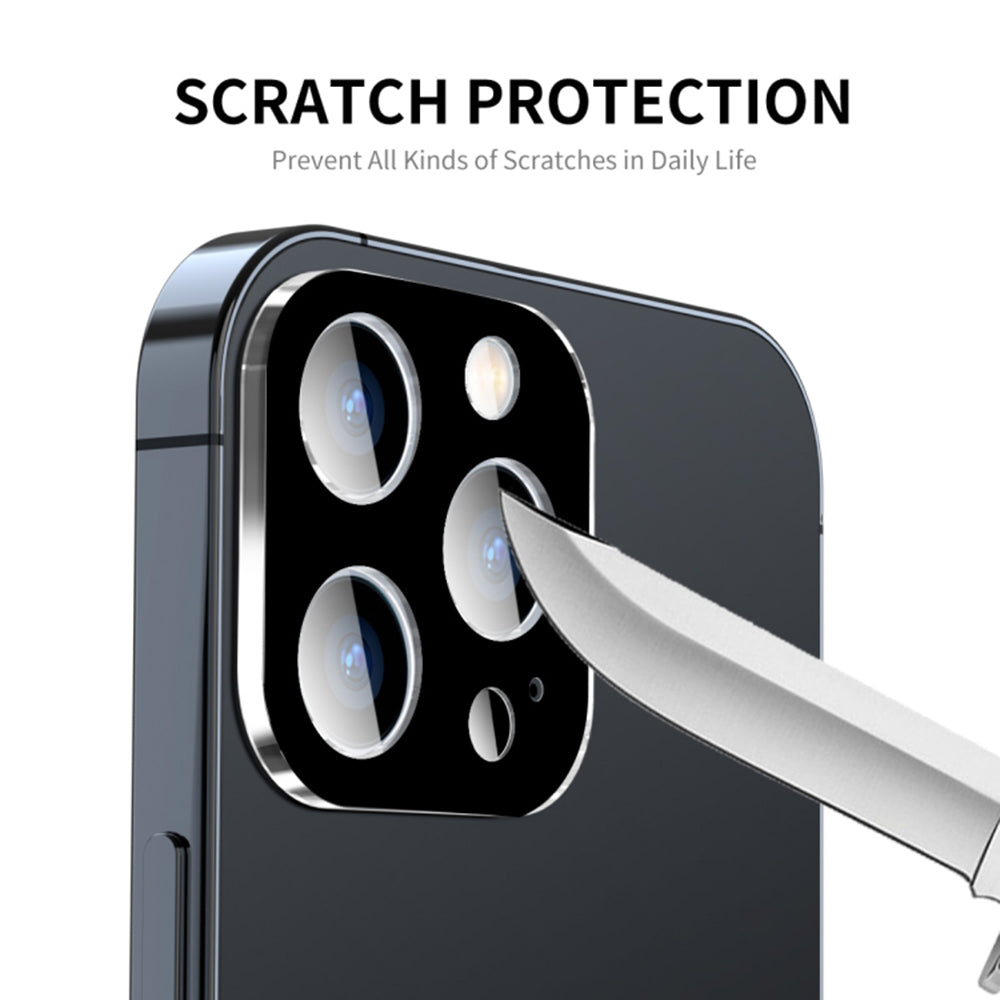 Pellicola protettiva per fotocamera posteriore Techsuit per Apple iPhone 15 Pro Max / 15 Pro, vetro temperato, nero