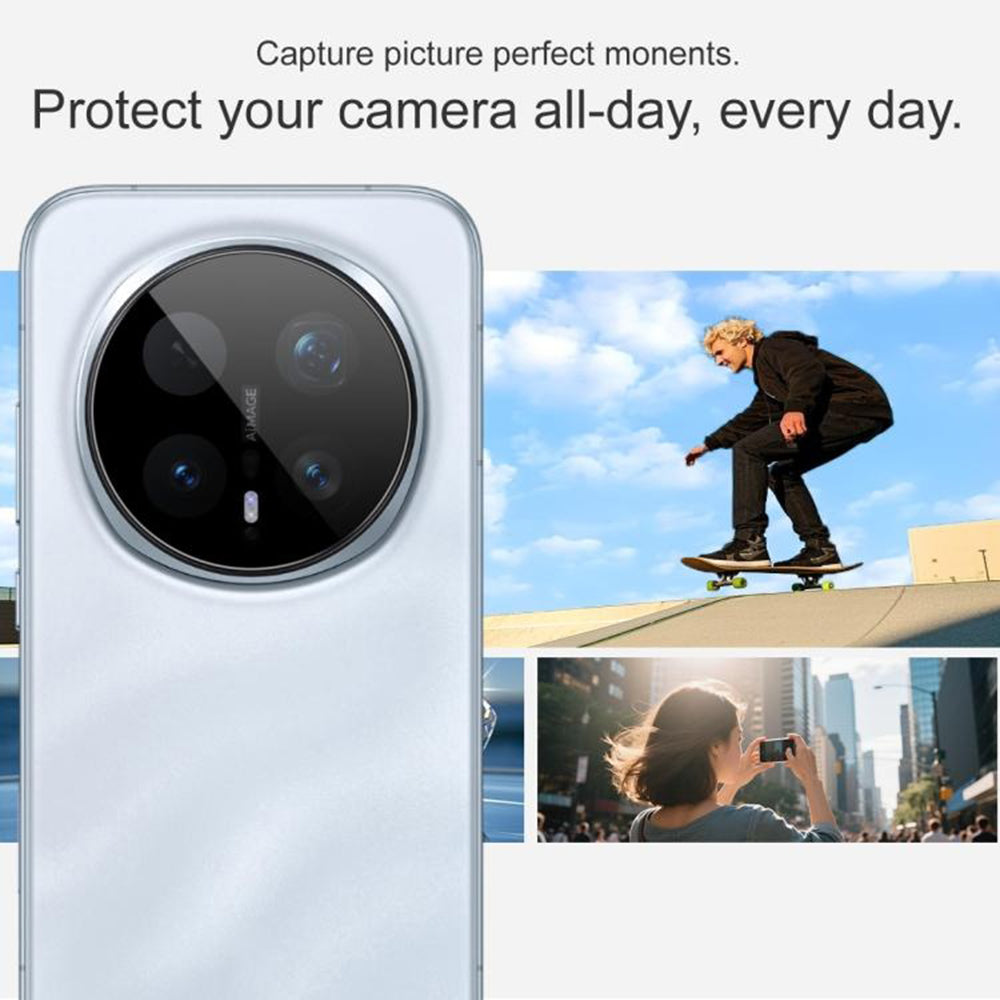 Pellicola protettiva Techsuit per la fotocamera posteriore di Honor Magic8 Pro, Vetro Temperato, Nero