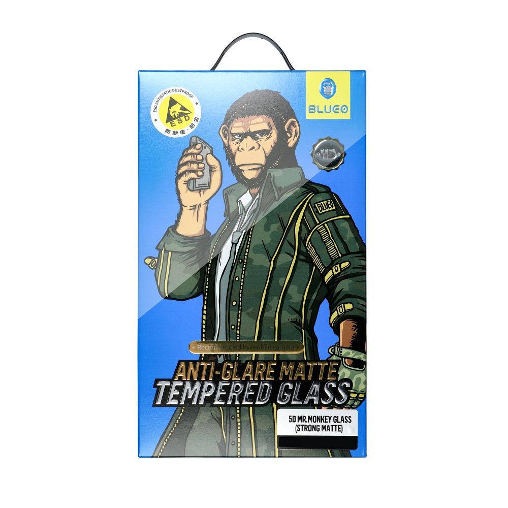 Pellicola protettiva Blueo per Apple iPhone 15 Pro, Vetro Temperato, Full Glue, 5D, Nera