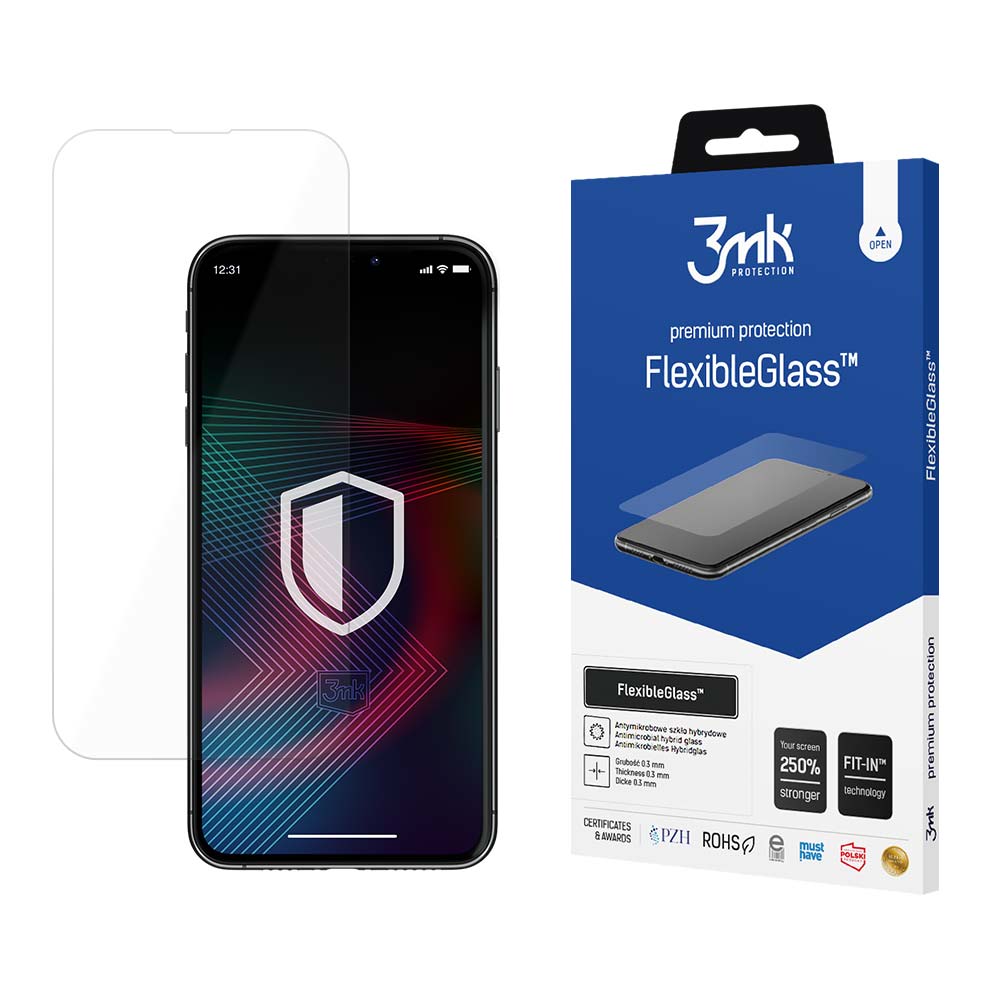 Pellicola protettiva per schermo 3MK FlexibleGlass per Apple iPhone 14 Plus / 14 Pro Max, Vetro Flessibile, Full Glue