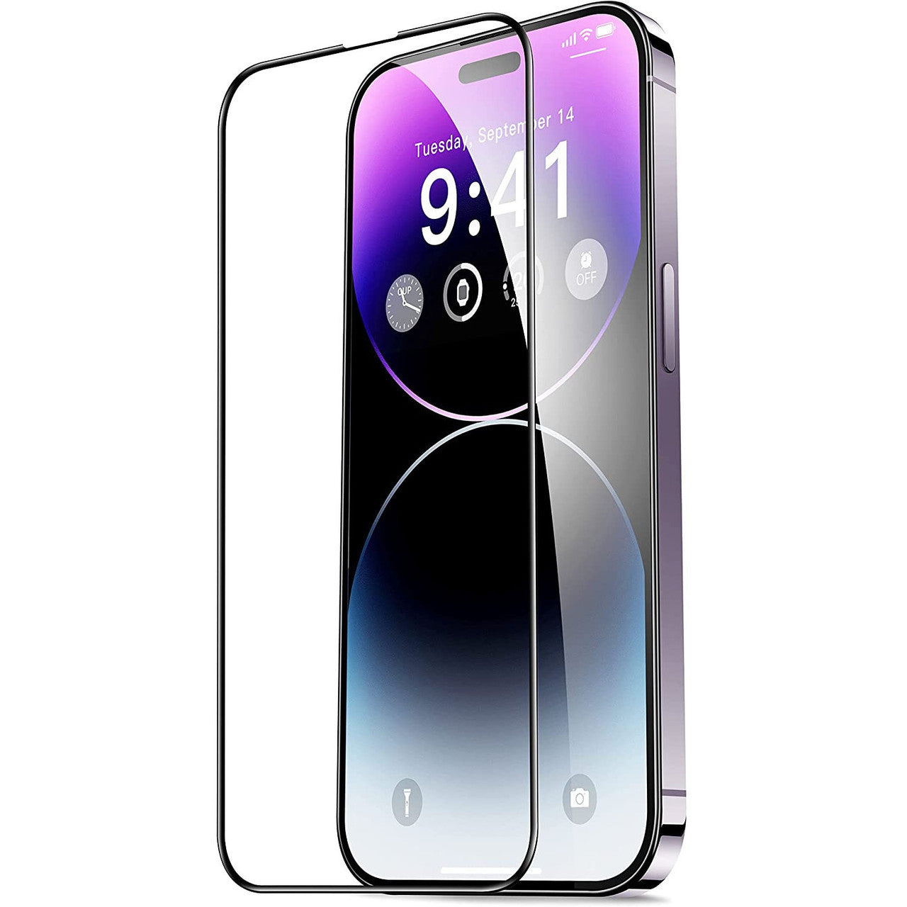 Pellicola protettiva schermo OEM per Apple iPhone 15 Pro, Vetro Temperato, Full Glue, 21D, Nera