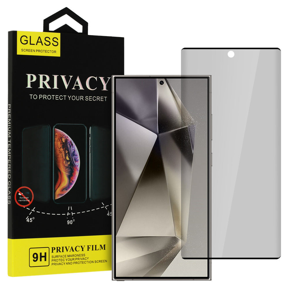 Protezione dello schermo OEM Privacy Glass per Samsung Galaxy S24 Ultra S928, vetro protetto, colla per bordi