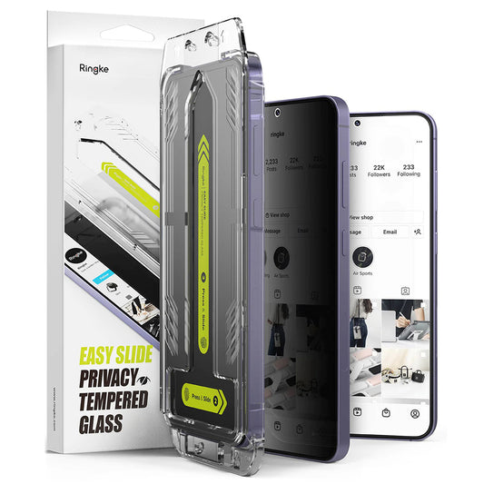 Pellicola Protettiva Schermo Privacy Ringke Easy Slide per Samsung Galaxy S25+ S936 / S24+ S926, Vetro Temperato, Full Glue, Set 2 pezzi