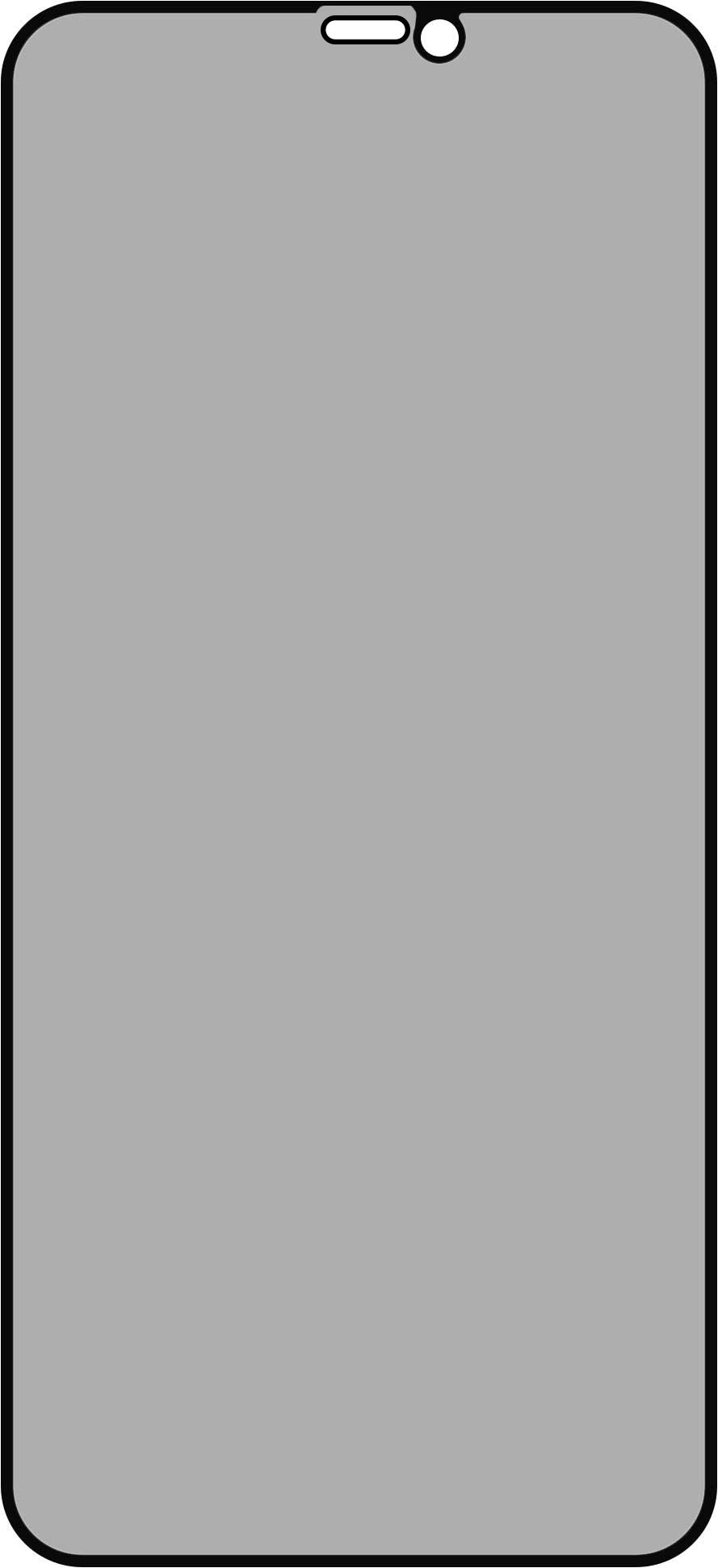 Protezione dello schermo della privacy OEM per Apple iPhone 11 Pro / XS / X, vetro schermato, colla completa, 5D