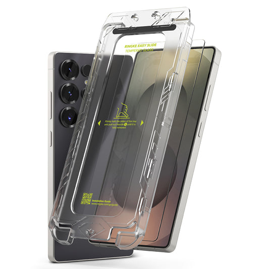 Pellicola Protettiva Schermo Ringke Easy Slide per Samsung Galaxy S25 Ultra S938, Vetro Temperato, Full Glue, Set 2 pezzi