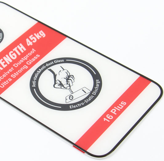 Pellicola protettiva schermo OEM Ultra Strong 45KG per Samsung Galaxy A55 5G A556, Vetro Temperato, Full Glue, 2.5D, Nero