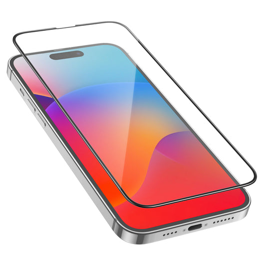 Pellicola Protettiva Schermo HOCO G16 per Apple iPhone 15 Pro Max, Vetro Temperato, Full Glue, 5D, Nera.