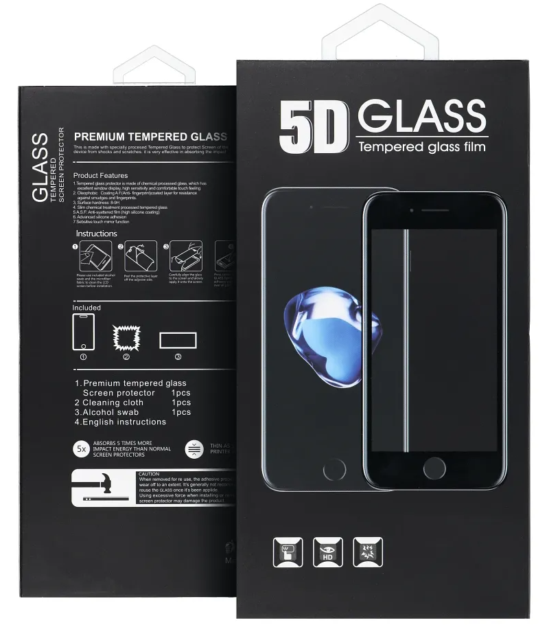 Pellicola protettiva schermo OEM per Samsung Galaxy A37 5G, Vetro temperato, Full Glue, 5D, Nero