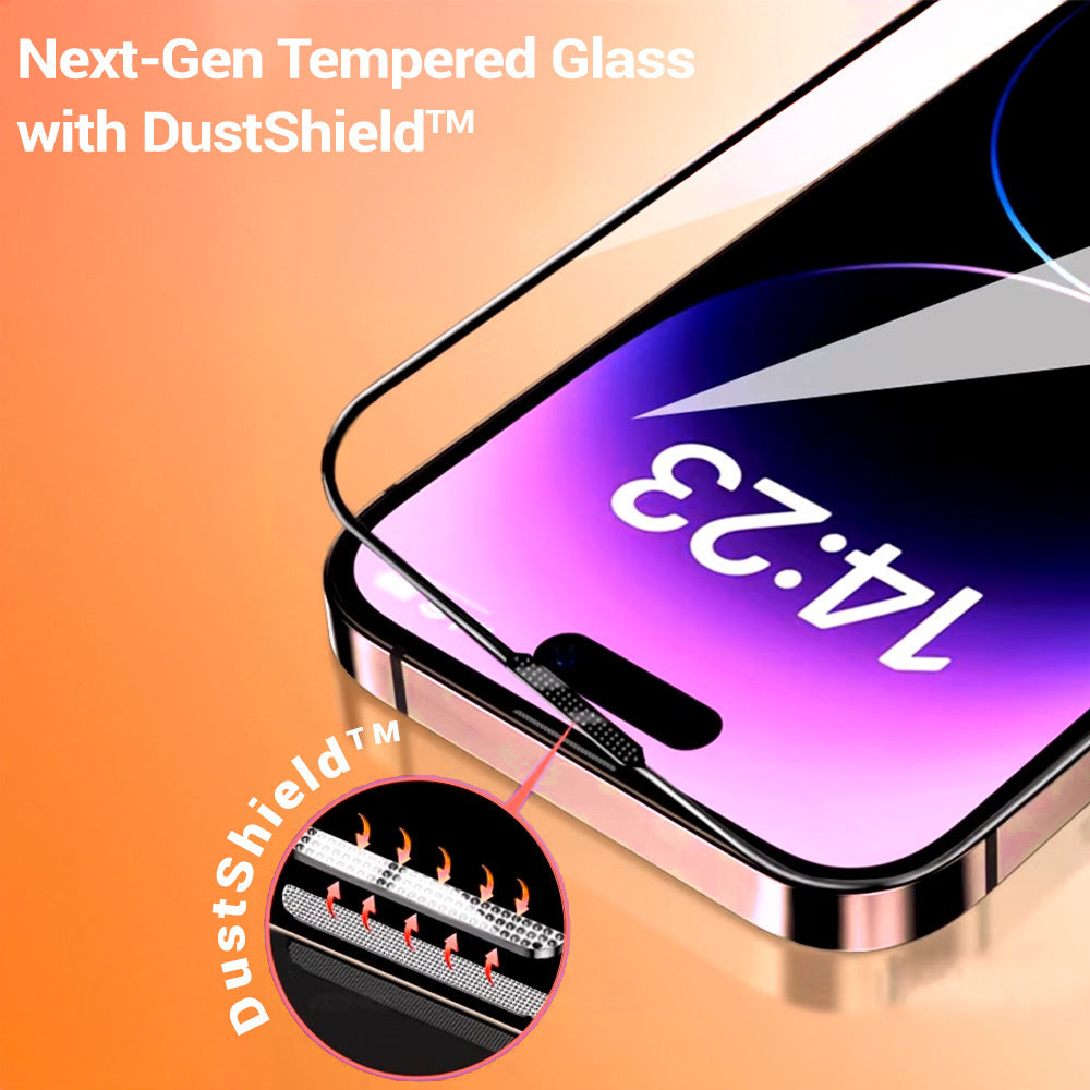 Pellicola protettiva per schermo Tel Protect 10X HD Plus Titanium per Apple iPhone 17 / 16 Pro, Vetro temperato, Full Glue, Nera