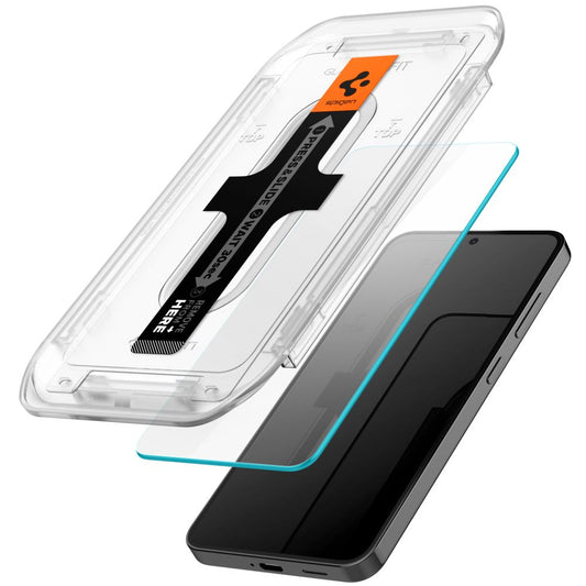 Pellicola protettiva Spigen EZ FIT per Samsung Galaxy S25 S931 / S24 S921, protezione del vetro, colla completa, set 2 pezzi