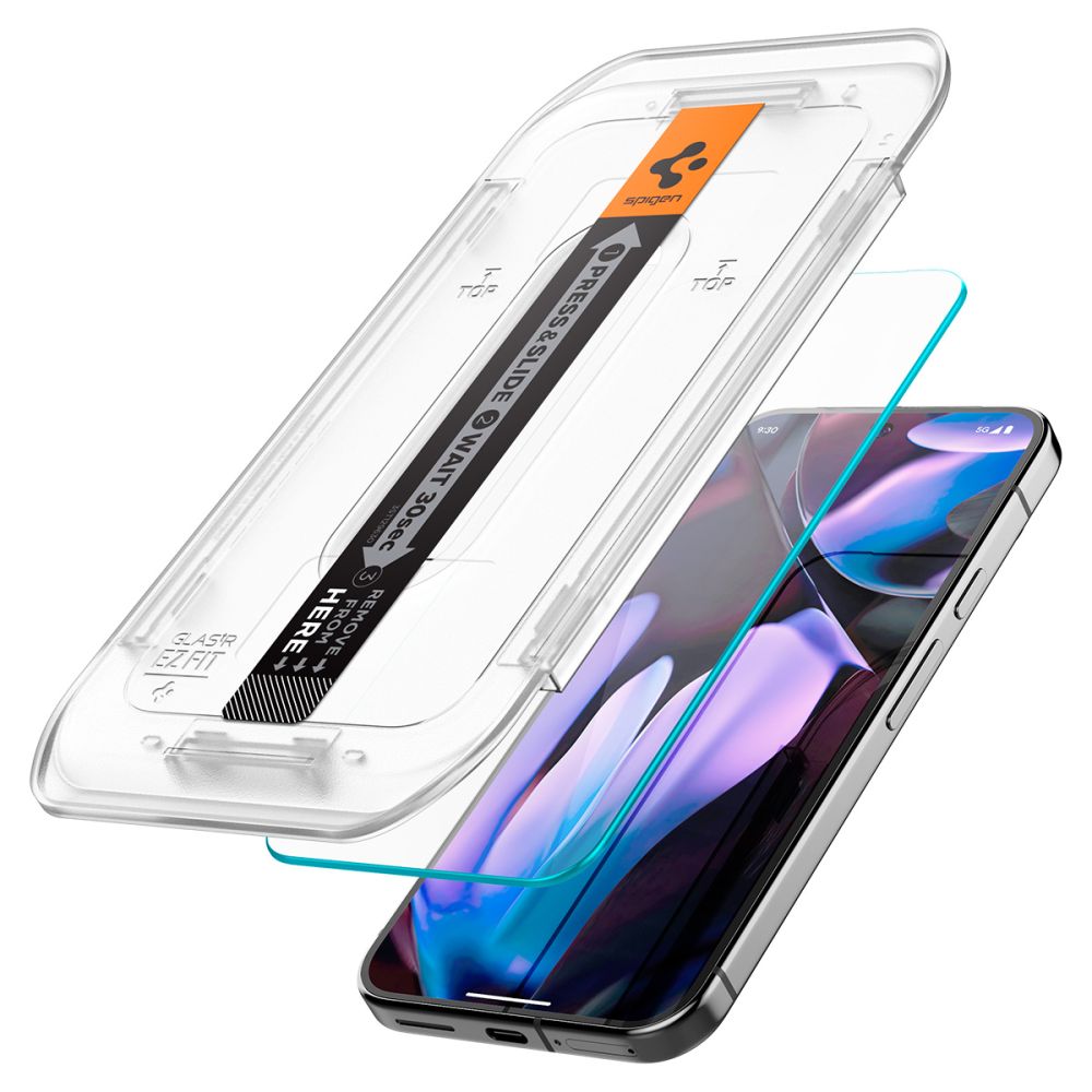 Spigen EZ FIT Pellicola protettiva per Google Pixel 9 / 9 Pro, protezione in vetro, colla completa, set 2 pezzi, 2.5D AGL08442 AGL08442