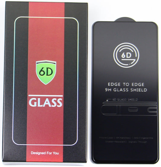 Pellicola protettiva schermo OEM per Apple iPhone 17e / 16e / 14 / 13 Pro, Vetro temperato, Colla completa, Set da 10 pezzi, 6D, Nero
