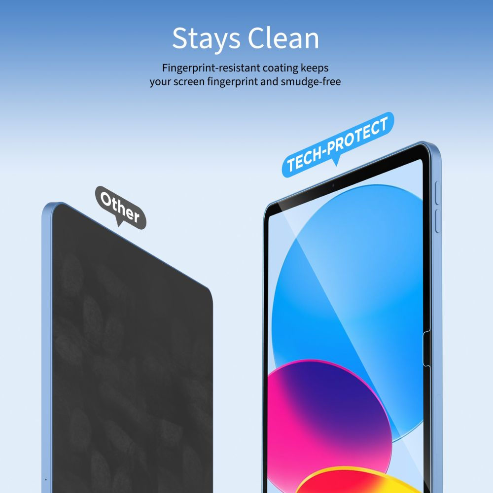 Pellicola Protettiva Schermo Tech-Protect FIT+ per Samsung Galaxy Tab S10 FE+, Vetro Temperato, Full Glue, Set 2 pezzi, 2.5D