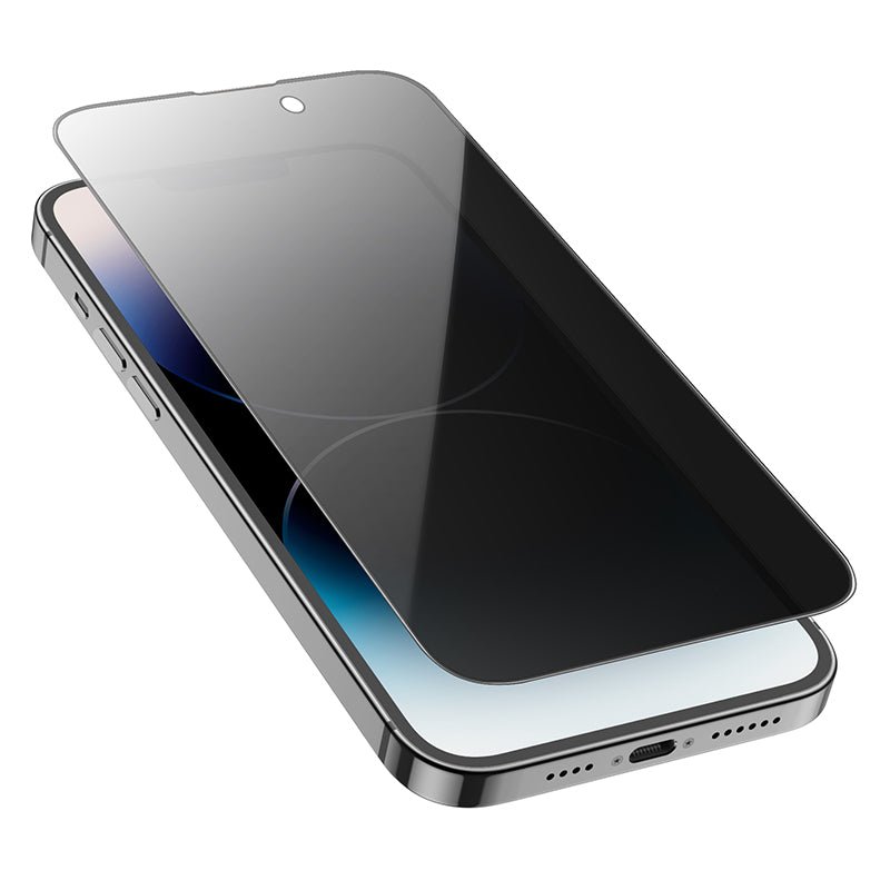 Pellicola Protettiva Schermo Privacy HOCO G15 per Apple iPhone 16 Plus / 15 Plus, Vetro Temperato, Full Glue, 5D
