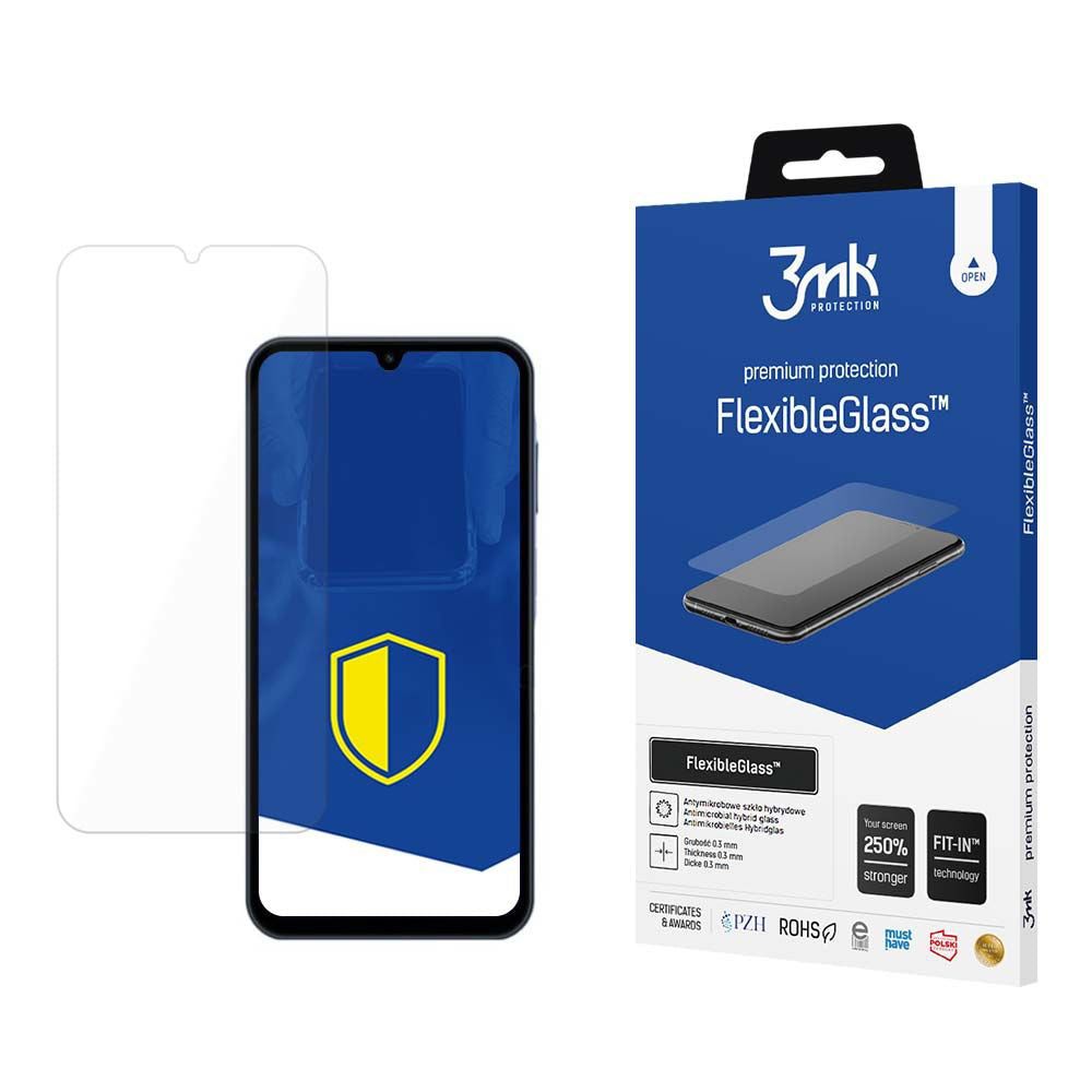 Pellicola Protettiva Schermo 3MK FlexibleGlass per Samsung Galaxy A15 5G A156 / A15 A155, Vetro Flessibile, Full Glue