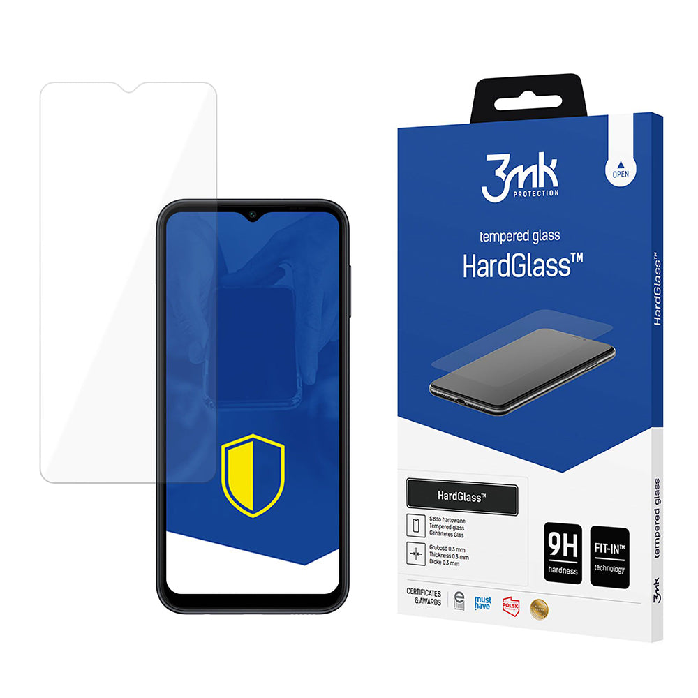 Pellicola Protettiva Schermo 3MK HardGlass per Samsung Galaxy A14 A145 / A14 5G A146, Vetro Temperato, Full Glue