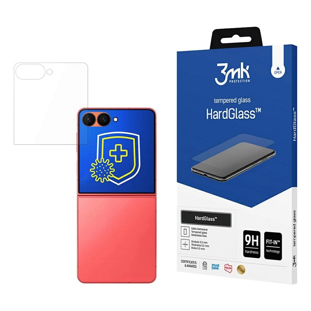 Pellicola protettiva per schermo 3MK HardGlass per Samsung Galaxy Z Flip7 F766, Vetro temperato, Full Glue