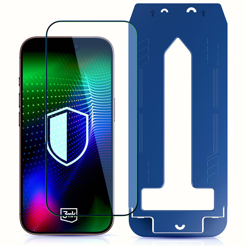 Pellicola Protettiva Schermo 3MK Hardy Ultra per Apple iPhone 17 / 16 Pro, Vetro Temperato, Full Glue, Nera