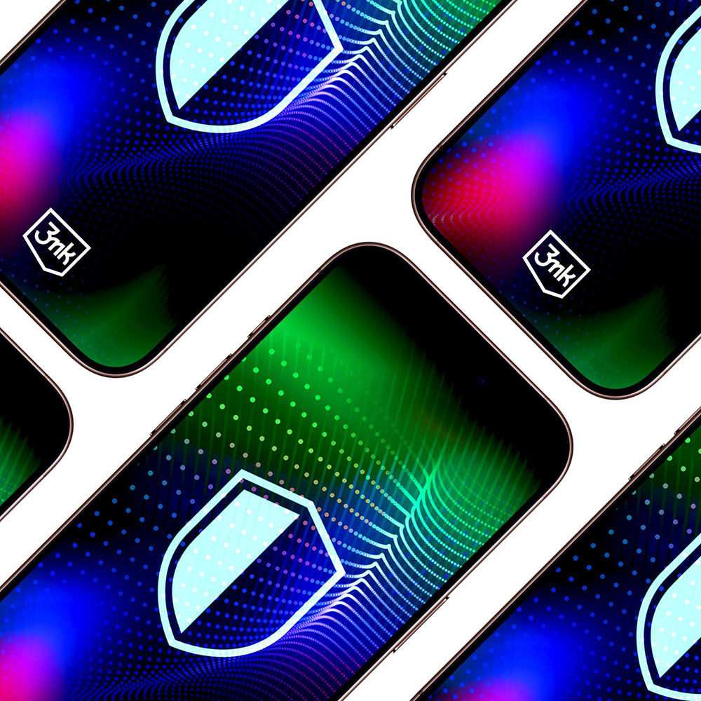 Pellicola Protettiva Schermo 3MK Hardy Ultra per Apple iPhone 17 Pro, Vetro Temperato, Full Glue, Nera