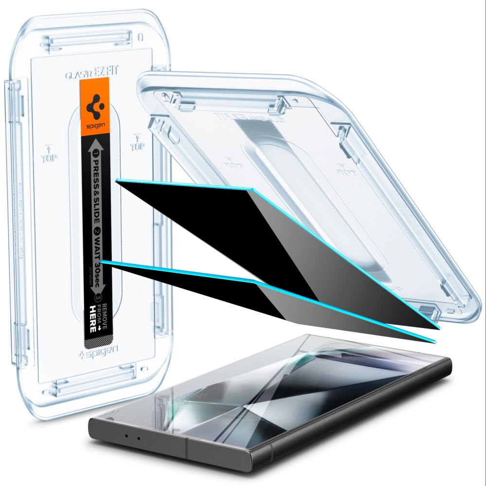 Spigen EZ FIT Privacy Screen Protector per Samsung Galaxy S24 Ultra S928, vetro protettivo, colla completa, set 2 pezzi