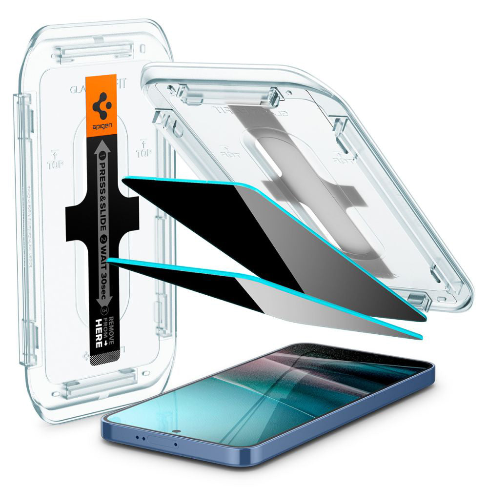 Pellicola Protettiva Schermo Privacy Spigen GlastR EZ FIT HD per Samsung Galaxy S25+ S936 / S24+ S926, Vetro Temperato, Full Glue, Set 2 pezzi