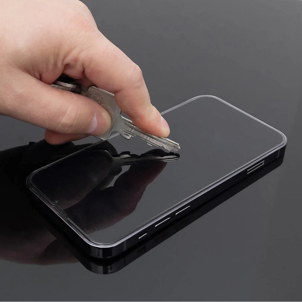 Pellicola protettiva per schermo Privacy WZK AntiSpy per Apple iPhone 15 Pro, Vetro Temperato, Full Glue