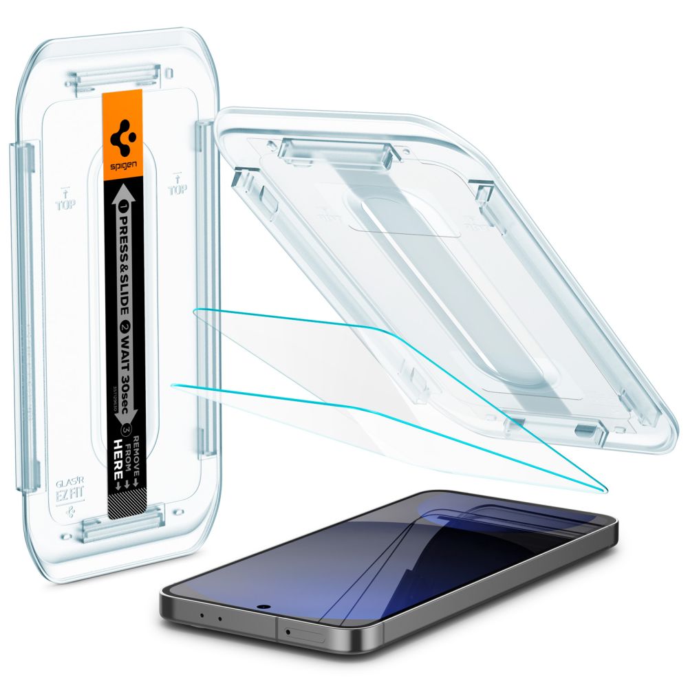 Spigen EZ FIT Pellicola protettiva per Samsung Galaxy S24 FE S721, vetro protetto, colla completa, set 2 pezzi AGL08729