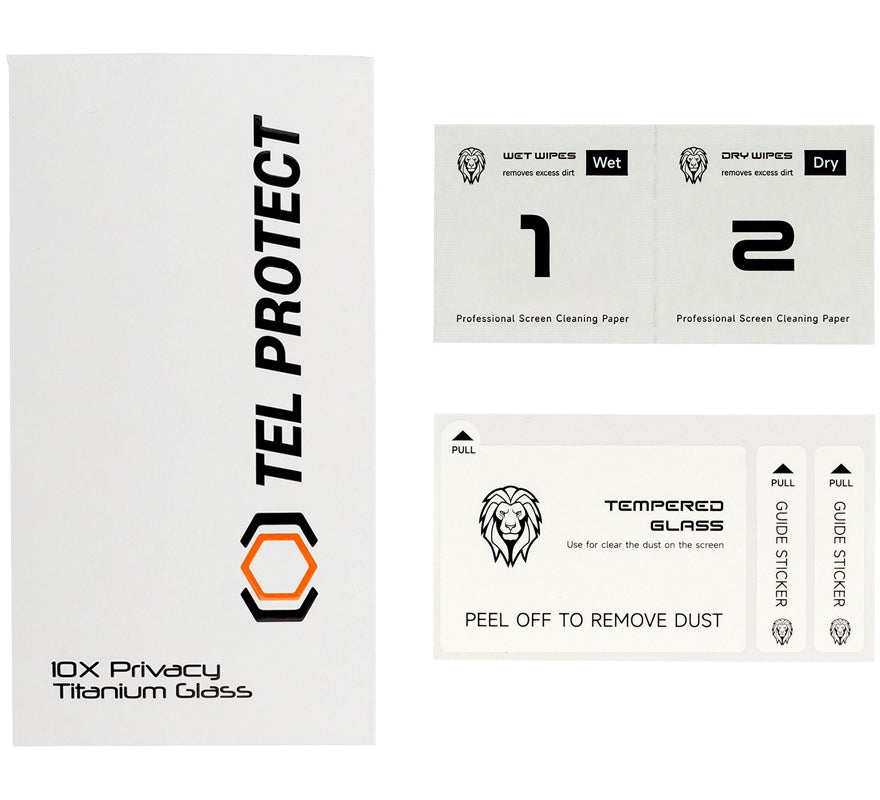Pellicola protettiva Privacy Tel Protect 10X Plus Titanium per Samsung Galaxy S25 Ultra S938, Vetro Temperato, Full Glue