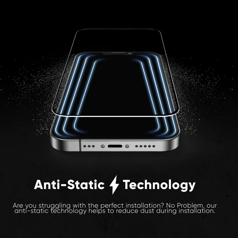 Pellicola Protettiva Schermo Anank 5X Rinforzata Invisibile per Apple iPhone 17 Pro, Vetro Temperato, Full Glue, 3D, Nera