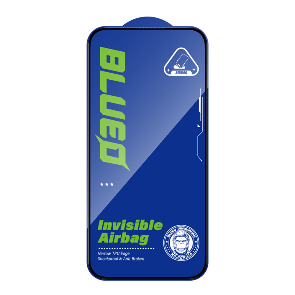 Blueo Anti-Broken Screen Protector for Apple iPhone 17 Pro / 17 / 16 Pro, Tempered Glass, Full Glue, Black