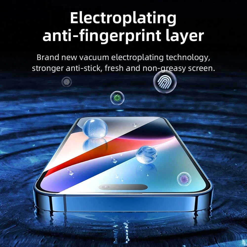 Pellicola protettiva per schermo Blueo AR Applicator Pro per Apple iPhone 16 Pro Max, Vetro temperato, Full Glue, 3D, Nero