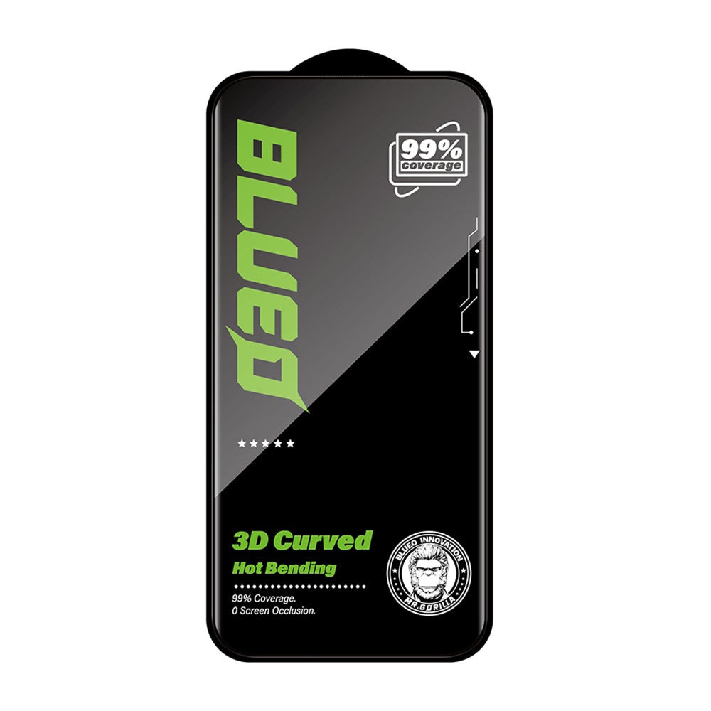 Pellicola protettiva per schermo Blueo HD per Apple iPhone 16 Pro, vetro temperato, Full Glue, 3D, nero