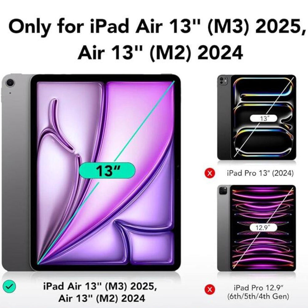 Pellicola protettiva per schermo ESR Armorite UltraFit per Apple iPad Air 13 (2026) / Pro 13 (2025), Vetro temperato, Full Glue, Set da 2 pezzi