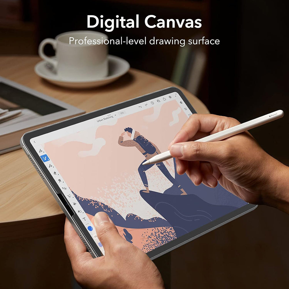 Pellicola Protettiva Schermo Matte ESR Paper Feel per Apple iPad Pro 12.9 (2022) / Pro 12.9 (2021) / Pro 12.9 (2020), Plastica, Set 2 pezzi