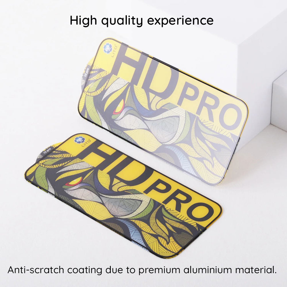 Pellicola protettiva per schermo Matte Lito HD Pro per Apple iPhone 16 Plus, Vetro Temperato, Full Glue, Nero