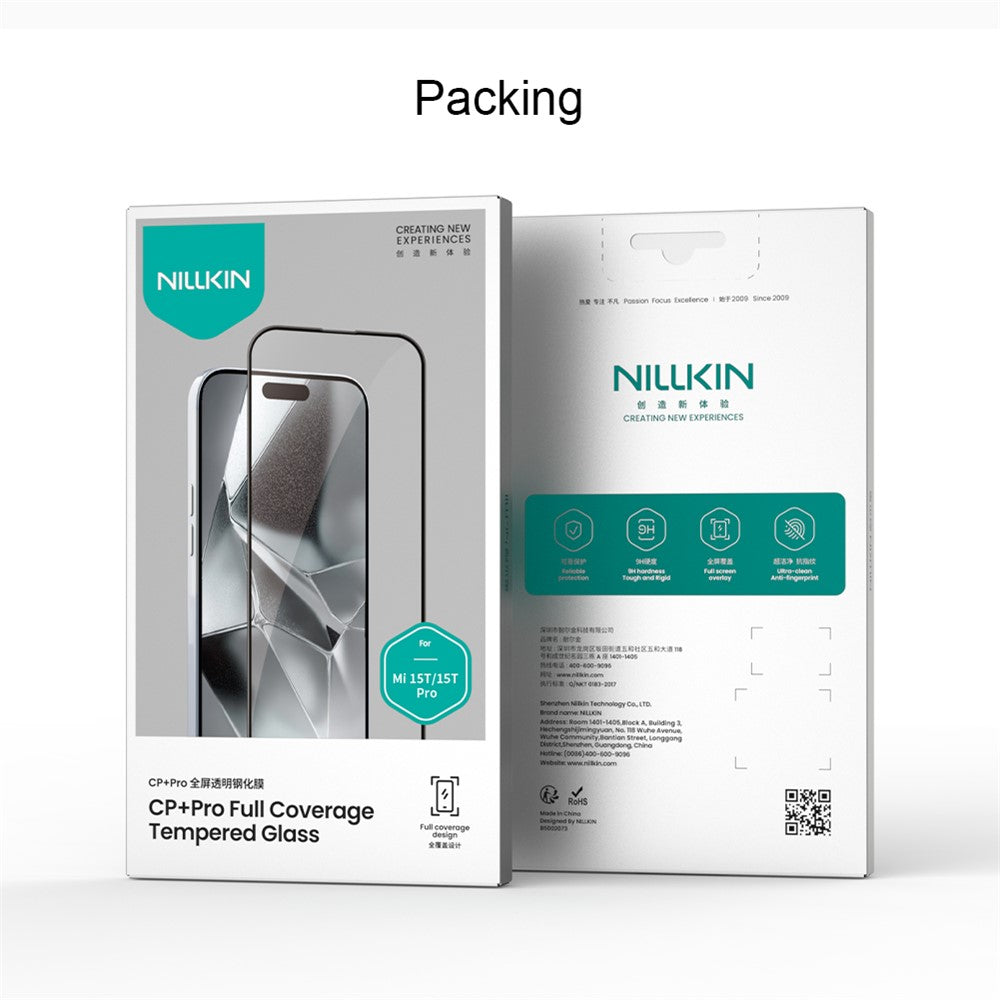 Pellicola protettiva per schermo Nillkin CP+ Pro per Xiaomi 15T Pro / 15T, Vetro temperato, Full Glue, Nero