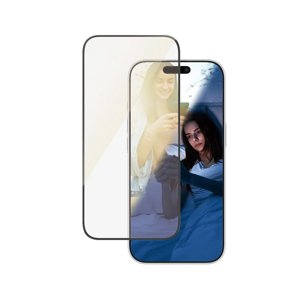PanzerGlass Ultra-Wide Fit EyeCare Screen Protector for Apple iPhone 16 Pro, Tempered Glass, Full Glue, Black