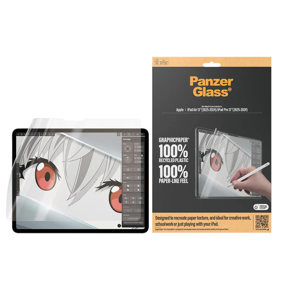 PanzerGlass Ultra-Wide Fit GraphicPaper Screen Protector for Apple iPad Pro 13 (2025) / Air 13 (2025) / Air 13 (2025), Plastic