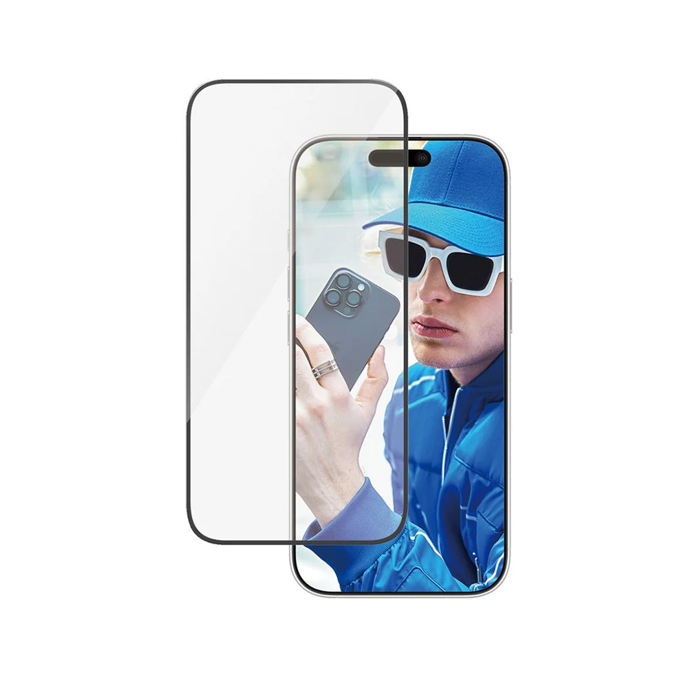 Pellicola Protettiva Schermo PanzerGlass Ultra-Wide Fit per Apple iPhone 16 Pro, Vetro Temperato, Full Glue, Nera